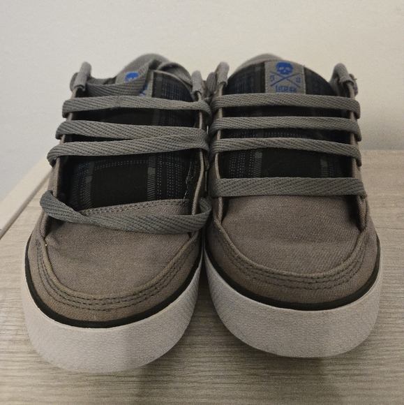 Circa Skateboarding Shoes Mens Size 11 Sneakers Gray Denim Blue Plaid - Picture 4 of 8